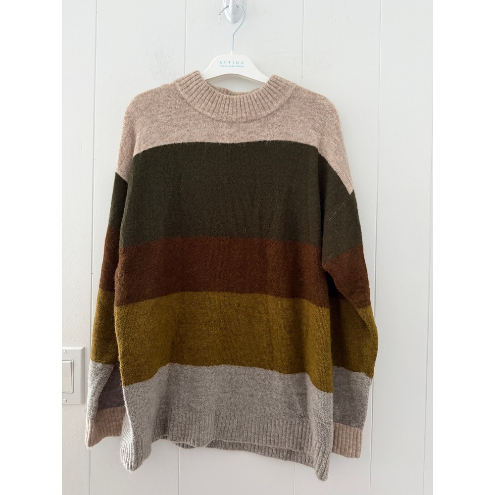 Current Air Los Angeles Striped Knit Sweater Earth Tones Size L 2030420